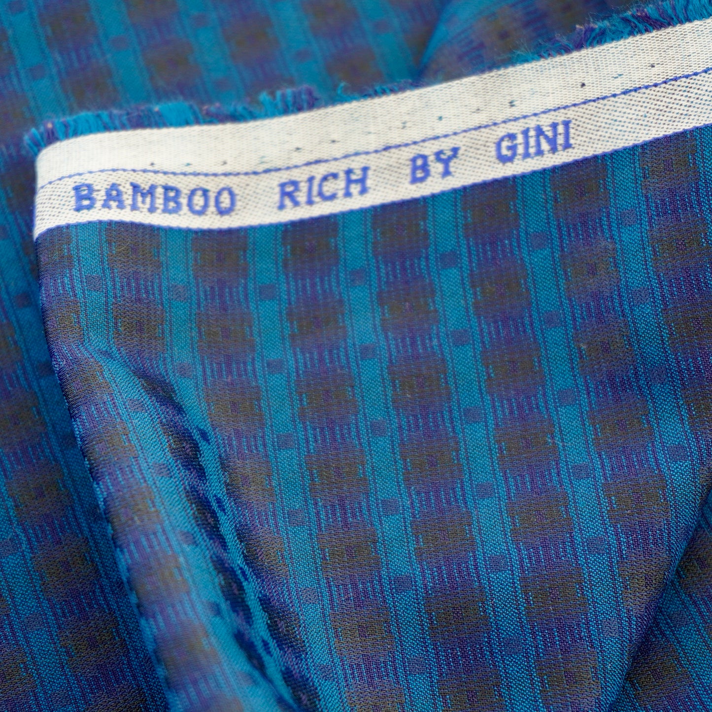 100% Bamboo Cotton - Color: Blue Jacquard Stripe - Width: 58 inches