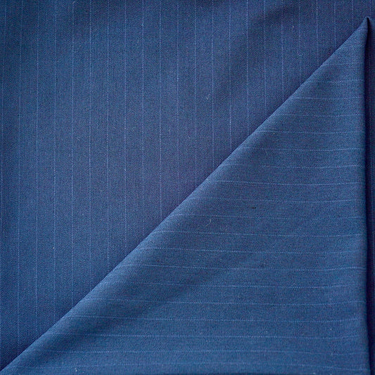 Blue - Stretchable Suiting/Trouser Material-Non iron fabric- Superior Comfort.