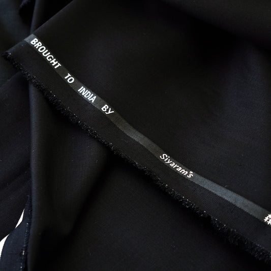 Black Classic -  Siyarams Suiting/Trouser Material-Non iron fabric- Superior Comfort.