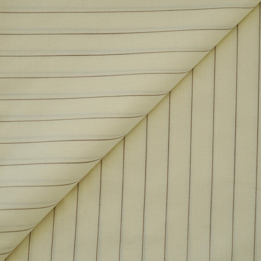 Pure Giza Cotton -Color: Yellow Stripe - Width: 58 inches