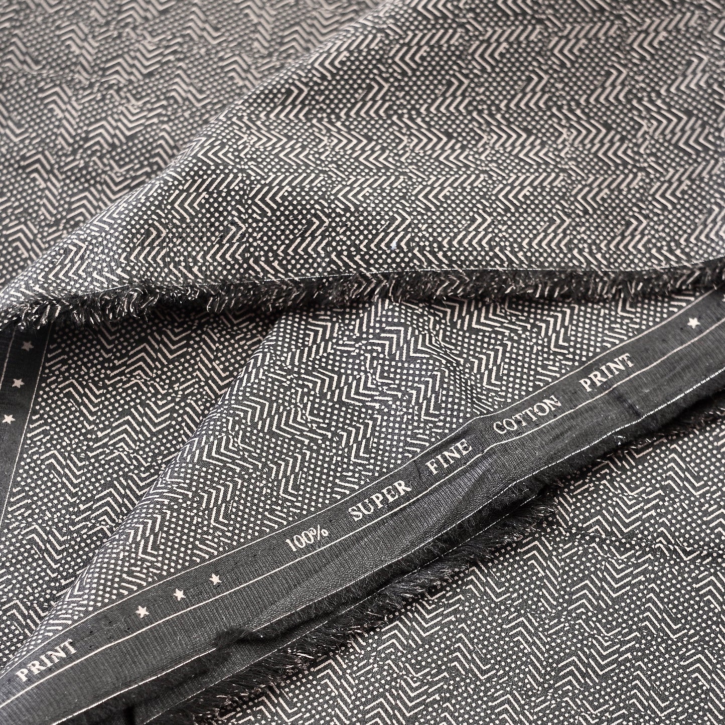 Cotton - Color: Black Printed - Width: 58 inches