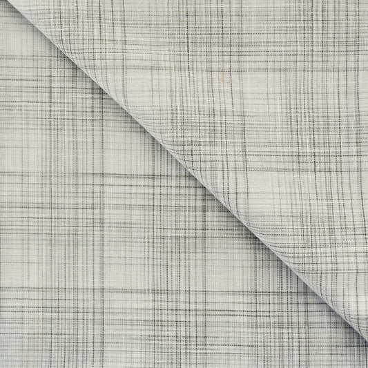 Linen Blend 40 Lea - Color: Grey Checked - Width: 58 inches